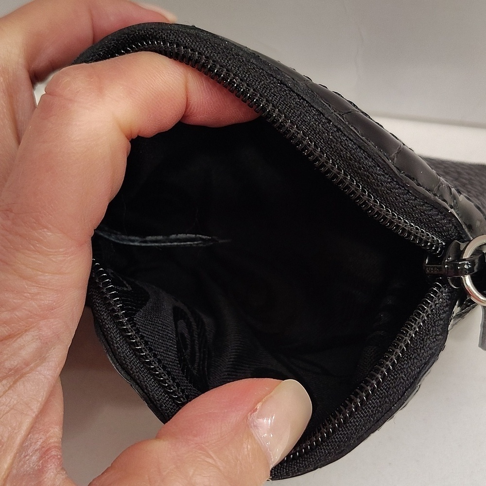 Brighton Small Black Leather Coin Purse Pebble Embossed - Picture 5 of 6